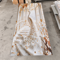 Panneaux muraux en PVC imprimés en 3D effet marbre UV, 1220x2440x3mm, haute brillance, imperméables, pour la décoration intérieure en gros, directement de l'usine