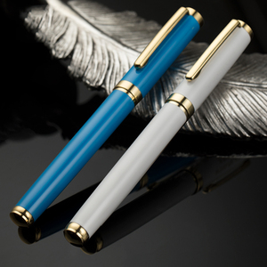 2020 <span class=keywords><strong>de</strong></span> moda tapa <span class=keywords><strong>de</strong></span> metal <span class=keywords><strong>de</strong></span> tinta <span class=keywords><strong>gel</strong></span> bolígrafo logotipo personalizado pura azul pluma blanca como un cisne. - Product Image 3