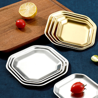 Assiette en acier inoxydable épaissie, récipient alimentaire, plat à fruits, plat à gâteau, plat à os, assiette classique coréenne, vaisselle de cuisine et de restaurant