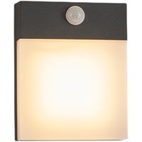 Lampe murale extérieure carrée en aluminium avec détecteur de mouvement, étanche IP-65, LED pour escaliers, balcons, couloirs, patios, jardins, moderne