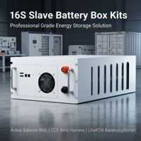 Kits de boîtier de batterie slave HV personnalisés OEM JKESS 16S 51.2V LiFePO4 avec équilibrage actif BMU BMS CCS RS485 Vente en gros 6U 280AH