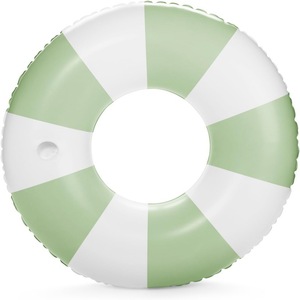 Retro Striped Inflatable Pool Float 48 Inch Adult Swim Ring With Cup Holder For Swimming Pools Water Parks Beaches - Product Image 3