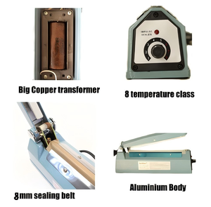 Machine de scellage thermique automatique HIPAC 220V 200mm, largeur de scellage 3mm, pression manuelle à impulsions 4mm, sacs à pochettes faciles à utiliser - Product Image 5