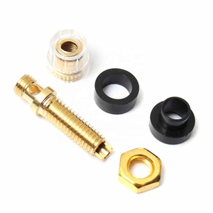 2 uds <span class=keywords><strong>Terminal</strong></span> de cobre para conector <span class=keywords><strong>Banana</strong></span> de 4mm Jack altavoz Cable amplificador conector negro rojo - Product Image 4