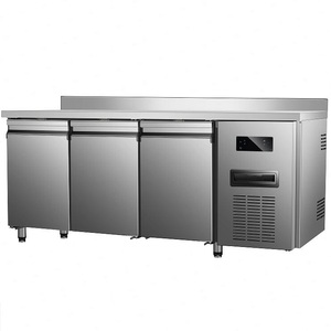 Air Cooling European Style Under-counter <b>Stainless</b> <b>Steel</b> 3-door Refrigerator/Freezer Backsplash 428L Capacity Automatic Defrost - Product Image 1