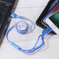 Produits de dropshipping, ventes chaudes 2025, câble USB 3 en 1 pour chargeur de téléphone, câble de charge USB rétractable, câble USB C, UUTEK RSZ3