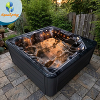 Jacuzzi autoportant personnalisé pour 5 personnes avec coque en acrylique, jets d'eau et commande numérique pour jardin extérieur