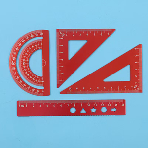 WSY69865 Transportador de regla triangular de plástico de <span class=keywords><strong>Color</strong></span> escolar de alta calidad Juego de regla de 12 pulgadas Juego de regla geométrica de <span class=keywords><strong>4</strong></span> piezas - Product Image 5