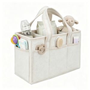 Sac de rangement pour couches de voyage en <span class=keywords><strong>feutre</strong></span> avec séparateurs, <span class=keywords><strong>lavable</strong></span>, pliable, multifonctionnel, indispensable pour les voyages, organiseur de couches pour bébé - Product Image 1