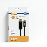 Câble USB-C vers HD 4K UHD Qiulink 1,8 m (6 pieds) QL-CH510, adaptateur vidéo Type C vers HD pour téléphone, tablette, ordinateur portable vers moniteur, projecteur