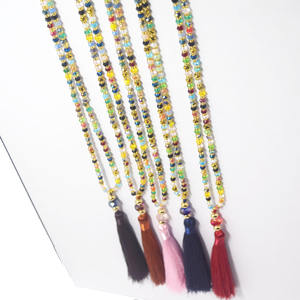 Collar largo de 32 pulgadas con borlas, joyería de regalo, collar bohemio con cuentas de cristal anudado para suéter - Product Image 2