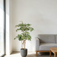 Arbre d'érable artificiel d'intérieur de 140 cm, plante en pot à feuilles persistantes faite à la main avec un tronc en bois véritable pour la décoration de la maison, de l'hôtel et des mariages