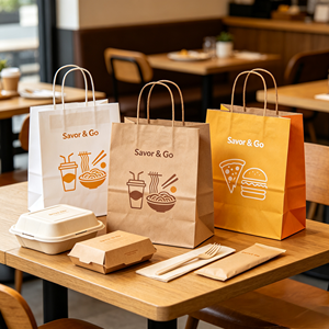 Bolsas de Papel Kraft Marrón Reutilizables y Reciclables Ecológicas con Logotipo Personalizado, Asas de Cuerda de Algodón, Estampado Dorado, Impresión Flexográfica - Product Image 3