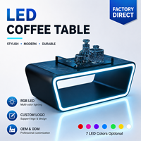 Table et chaise de bar modernes avec éclairage LED |   Table basse de luxe avec plateau en verre éclairé |    Table de salon pour VIP et discothèques