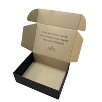 Boîte d'expédition en carton ondulé écologique personnalisée, imprimée, noir mat, pour petites entreprises, OEM