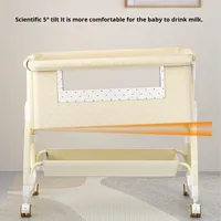 Nouveau Modèle 2025 Lit Bébé Mobile Pliable Multifonctionnel Berceau Convertible Grand Lit Anti-Régurgitation avec Aire de Jeu