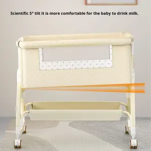 2025 nuovo modello di culla per bambini mobile pieghevole Multi-funzionale letto convertibile grande letto Anti-Spit-Up attrezzatura da gioco per attività - Product Image 3