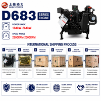 Moteur marin Shanghai Diesel D683ZLCAB |   Moteur diesel Dongfeng D683 184 kW-264 kW pour bateaux de pêche et navires de marchandises