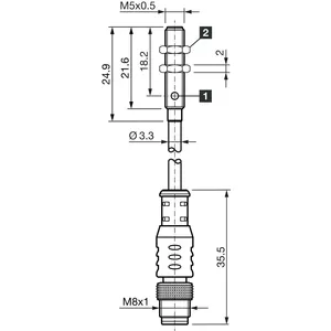 Sensores de proximidad inductivos de alta precisión y eficiencia de la serie INM Miniature DCC05V0.8PSK-K0.6-TSL - Product Image 2