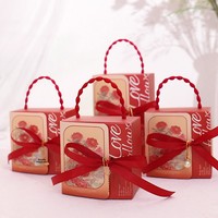 Boîte cadeau de mariage carrée Modèle 0014 Style chic et frais Emballage créatif haut de gamme pour cadeaux et artisanat Fabriqué en Chine