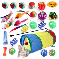 Juego de Juguetes Coloridos de Dibujos Animados para Gatos y Perros, Juguetes Interactivos Plegables de Poliéster para Ejercicio en Interiores y Alivio de la Ansiedad