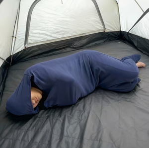Sac de couchage en forme humaine, polyester respirant, longueur standard adulte, aide au sommeil, gris - Product Image 6