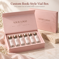 Boîte cadeau personnalisée pour 6 bouteilles, emballage de luxe en papier rose avec plateau intérieur et impression d'étiquettes adhésives