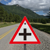 Panneaux de signalisation routière personnalisés en aluminium rouge avec film réfléchissant de quatrième qualité, imprimés UV, motif triangulaire