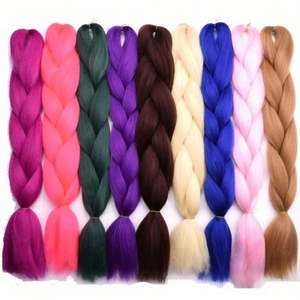 Extensiones de Cabello Sintético Liso, Fibra de Alta Temperatura, Trenzas Jumbo para Peinados - Product Image 4