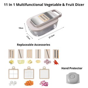 Dao cắt rau đa năng 11 trong 1, dụng cụ làm salad nhà bếp kèm hộp đựng, phụ kiện nhà bếp, máy thái, máy cắt hành, máy xay nhỏ - Product Image 2