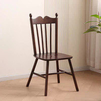 Chaise de salle à manger antique de style américain moderne, dossier français, structure en bois massif, siège rembourré, portable, multi-usage, pour la maison