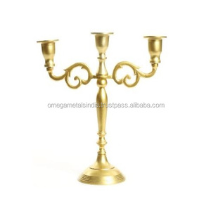 Decorativo candelabro 3-lite nuevo estilo moderno y de lujo de apoyo muestra personalizada Mesa de la cena decorativo de Metal vela espera - Product Image 5