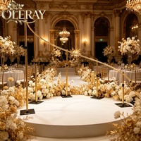 Arche de mariage carrée en métal doré avec roses artificielles, style Forêt Noire Royale, pour événements et mariages romantiques