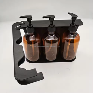 In acciaio <span class=keywords><strong>inox</strong></span> per il collo con chiusura a chiave per <span class=keywords><strong>doccia</strong></span> 3 camera Dispenser per sapone supporto a parete supporto per bottiglia per Hotel - Product Image 1