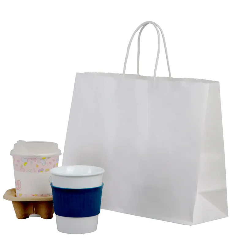 Kendi Logo kağıt torba ile özelleştirilmiş boyutu çevre dostu alışveriş ambalaj gıda sebze Kraft kağıt torbalar