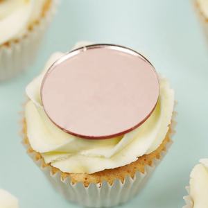 Personnalisé Or Miroir Rond Cupcake Joyeux Anniversaire Topper Acrylique Cupcake Topper <span class=keywords><strong>Nom</strong></span> Gâteau Topper <span class=keywords><strong>Nom</strong></span> Gâteau Charmes Personnalisé - Product Image 2