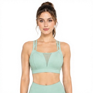 Women's Workout Sports <b>Bra</b> Seamless Stretch Breathable Yoga Gym Fitness Running <b>Crop</b> <b>Top</b> Logo Low MOQ Medium <b>Support</b> - Product Image 1