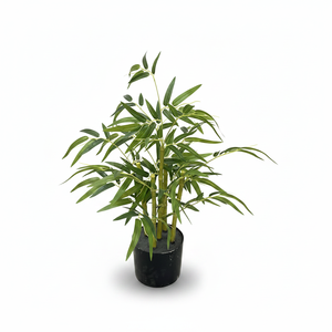 人造塑料竹子植物（黑盆）-豪华户外家庭办公室厨房柜台装饰，耐紫外线，环保，适合婚礼 - Product Image 1