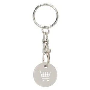 Metal Token Coin Keychain Manufacturers Metal Trolly Insert Keychain Souvenir Coin For Supermarket Shopping Cart Token