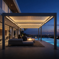 Pergola moderne en aluminium en promotion, abri de jardin extérieur étanche avec toit à lames motorisé, kit de pavillon de jardin