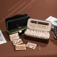 Boîte de rangement pour bijoux, boucles d'oreilles et bagues, portable, grande capacité, sac compartimenté de 20 pièces pour le rangement des bijoux
