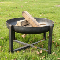Brasero en acier robuste de style rustique, portable, résistant aux intempéries, autoportant, pour brûler du bois, pour le camping, la cour arrière, le barbecue