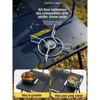 Table de barbecue pliable tactique de camping en plein air, rectangulaire, légère, portable, en alliage d'aluminium