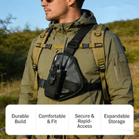Harnais d'épaule universel pour talkie-walkie, sacoche tactique de poitrine pour radio, idéal pour la chasse, la randonnée, les pompiers, la recherche et le sauvetage