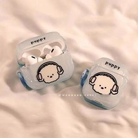 Nouvelle coque en silicone souple sans fil Bluetooth INS motif chiot de dessin animé mignon et amusant dégradé bleu pour AirPods Pro 1 2 3 4