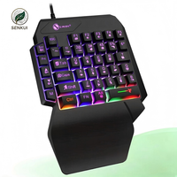 Nouveau clavier de jeu filaire portable mini 35 touches RVB rétroéclairé 2026 avec support large pour une seule main