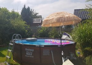 Sombrilla de paja de Color Natural para exteriores, paraguas de playa con inclinación, a la moda, Océano fino, Hawái, Playa - Product Image 5