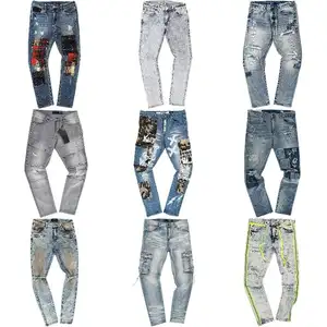 Jeans da uomo Streetwear Hip Hop Casual Skateboard pantaloni Jeans a gamba larga Jeans larghi larghi e larghi