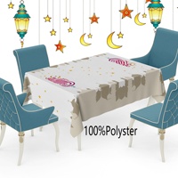 140x140cm nappe de Restaurant imprimée lanterne de mosquée décoration de la maison nappe de fête rectangulaire nappe de Ramadan islamique