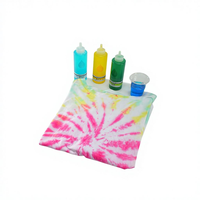Set Seni Pewarna Ikat Kreatif 42 Warna untuk Anak-anak, Perlengkapan Kerajinan Lukis DIY